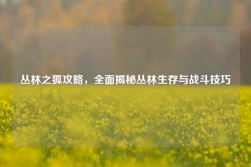 丛林之狐攻略,全面揭秘丛林生存与战斗技巧