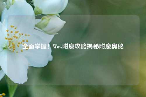 全面掌握!Wow附魔攻略揭秘附魔奥秘