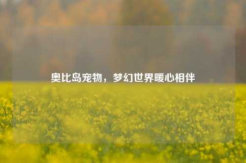 奥比岛宠物,梦幻世界暖心相伴